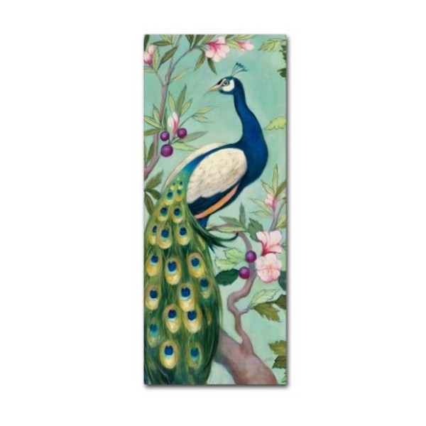 Trademark Fine Art Julia Purinton 'Pretty Peacock II' Canvas Art, 8x19 WAP01170-C819GG